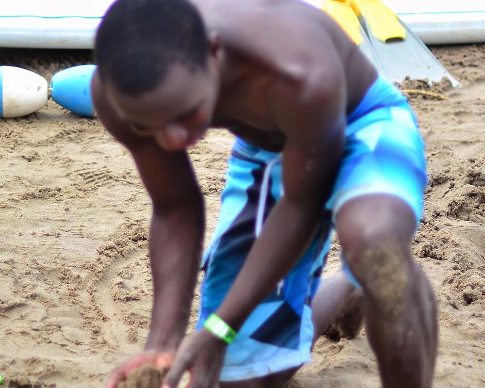 Emeka on the beach